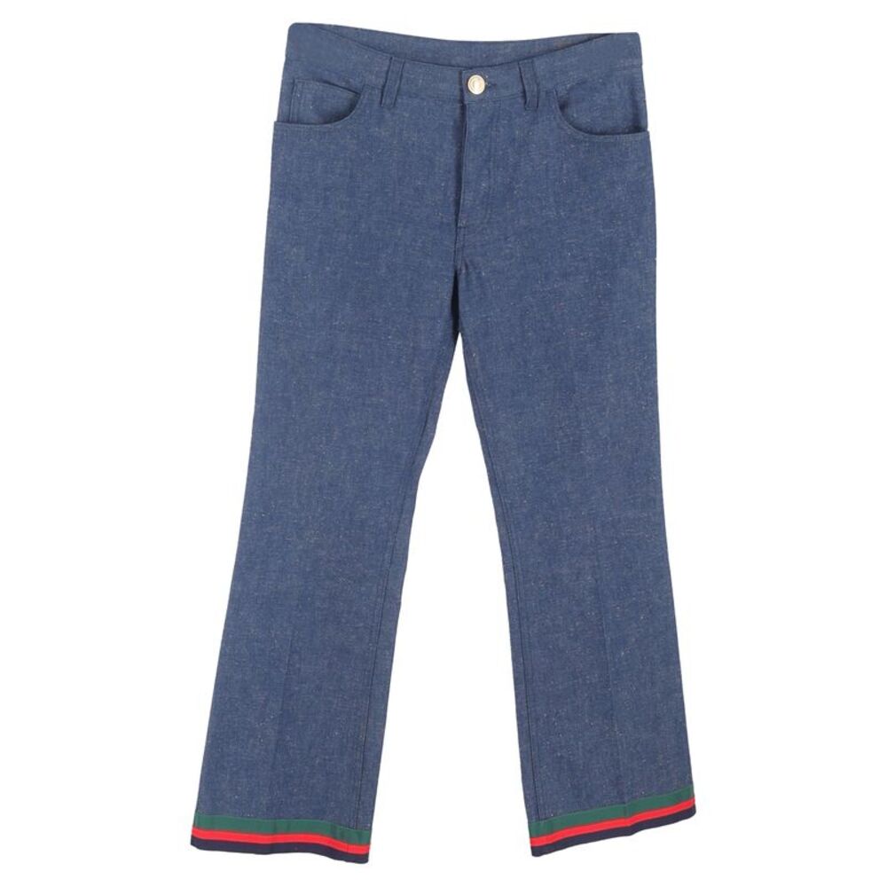 Gucci Rabbit Patch Flare Jeans in Light Blue Denim